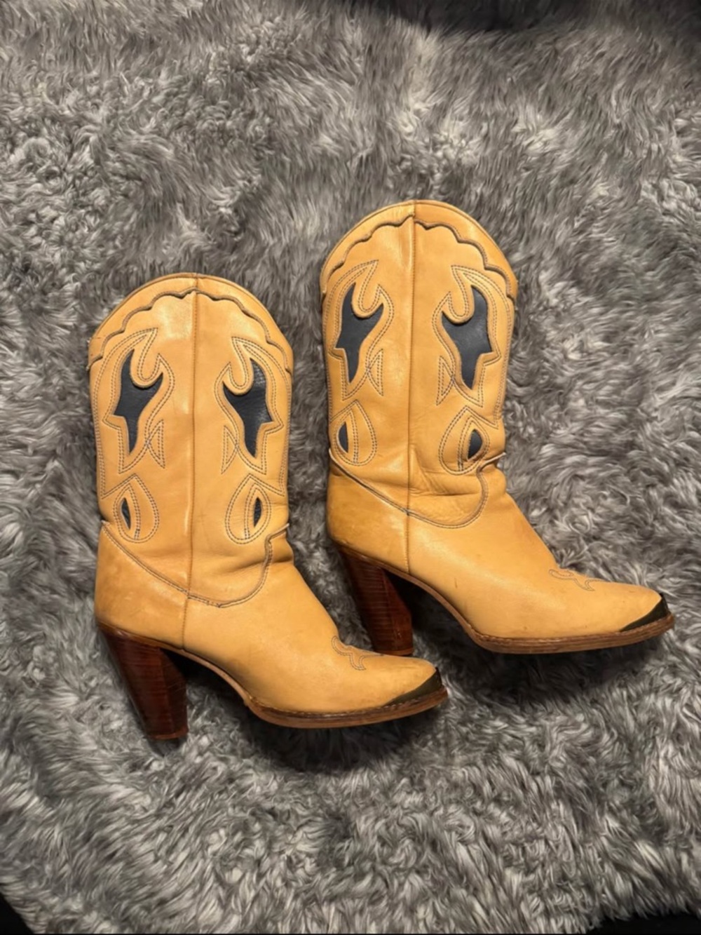 Zodiac Tan Leather Western Heeled Boots
